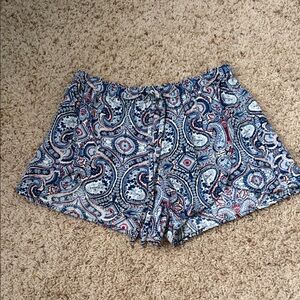 Hollister Blue Paisley Drawstring Lounge Shorts